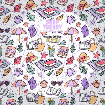 Bookish Beach Vibes Seamless Pattern - DIGITAL DOWNLOAD