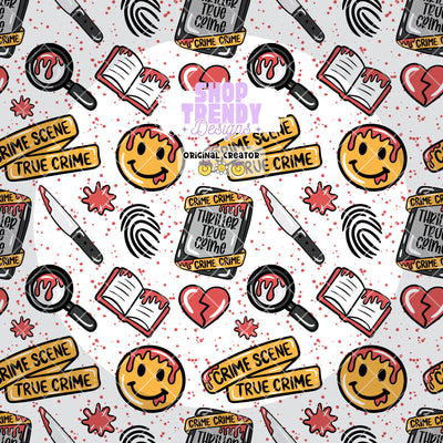 Bookish Thriller True Crime Lover Seamless Pattern - DIGITAL DOWNLOAD