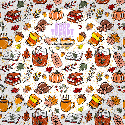 Bookish Fall Seamless Pattern - DIGITAL DOWNLOAD