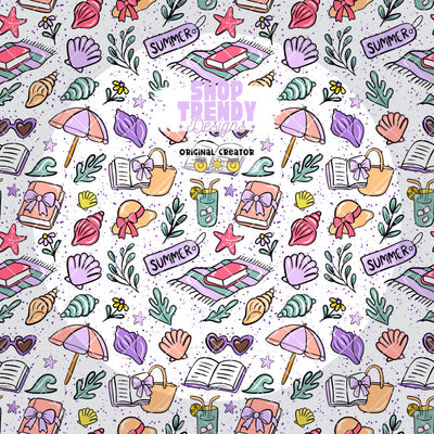 Bookish Summer Vibes Seamless Pattern - DIGITAL DOWNLOAD
