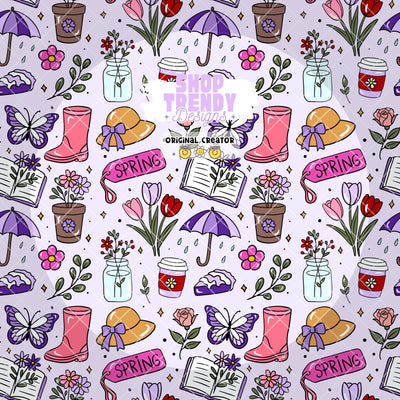 Bookish Spring Seamless Pattern - DIGITAL DOWNLOAD
