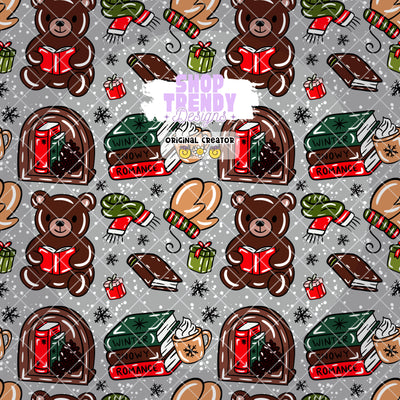 Bookish Winter Seamless Pattern - DIGITAL DOWNLOAD