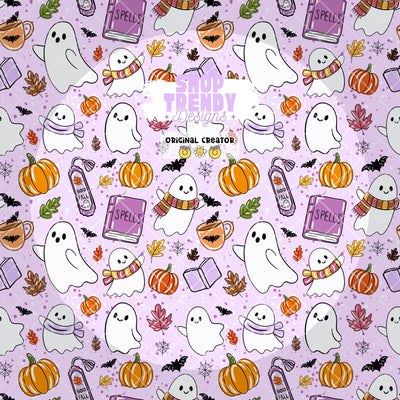 Spooky Bookish Ghost Seamless Pattern - DIGITAL DOWNLOAD