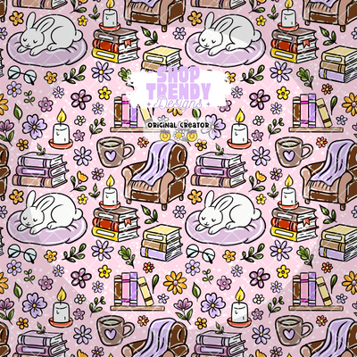 Bookish Spring Shelf Seamless Pattern - DIGITAL DOWNLOAD