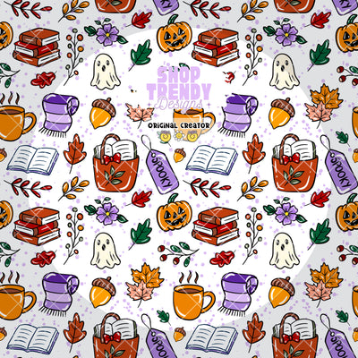 Spooky Bookish Fall Seamless Pattern - DIGITAL DOWNLOAD