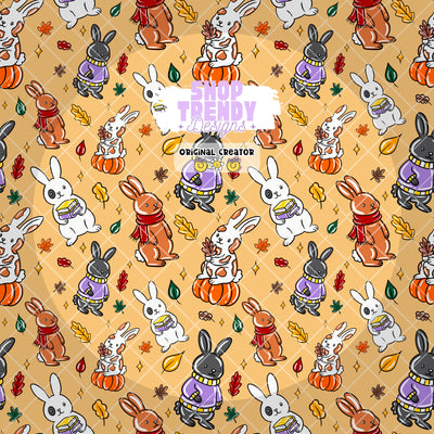 Buddy and Friends Fall Bunny Seamless Pattern - DIGITAL DOWNLOAD