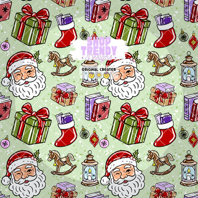 Retro Christmas Bookish Seamless Pattern - DIGITAL DOWNLOAD