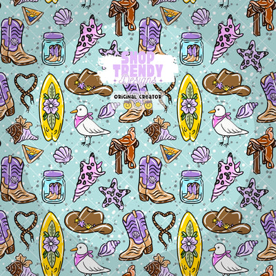 Western Coastal Vibes Seamless Pattern - DIGITAL DOWNLOAD