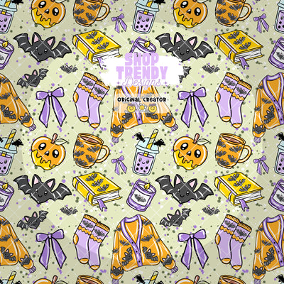 Cozy Spooky Halloween Seamless Pattern - DIGITAL DOWNLOAD