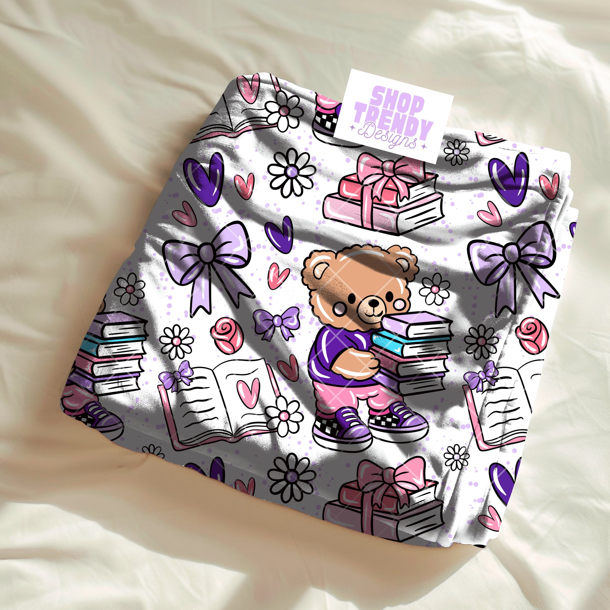 Bookish Bear Seamless Pattern - DIGITAL DOWNLOAD
