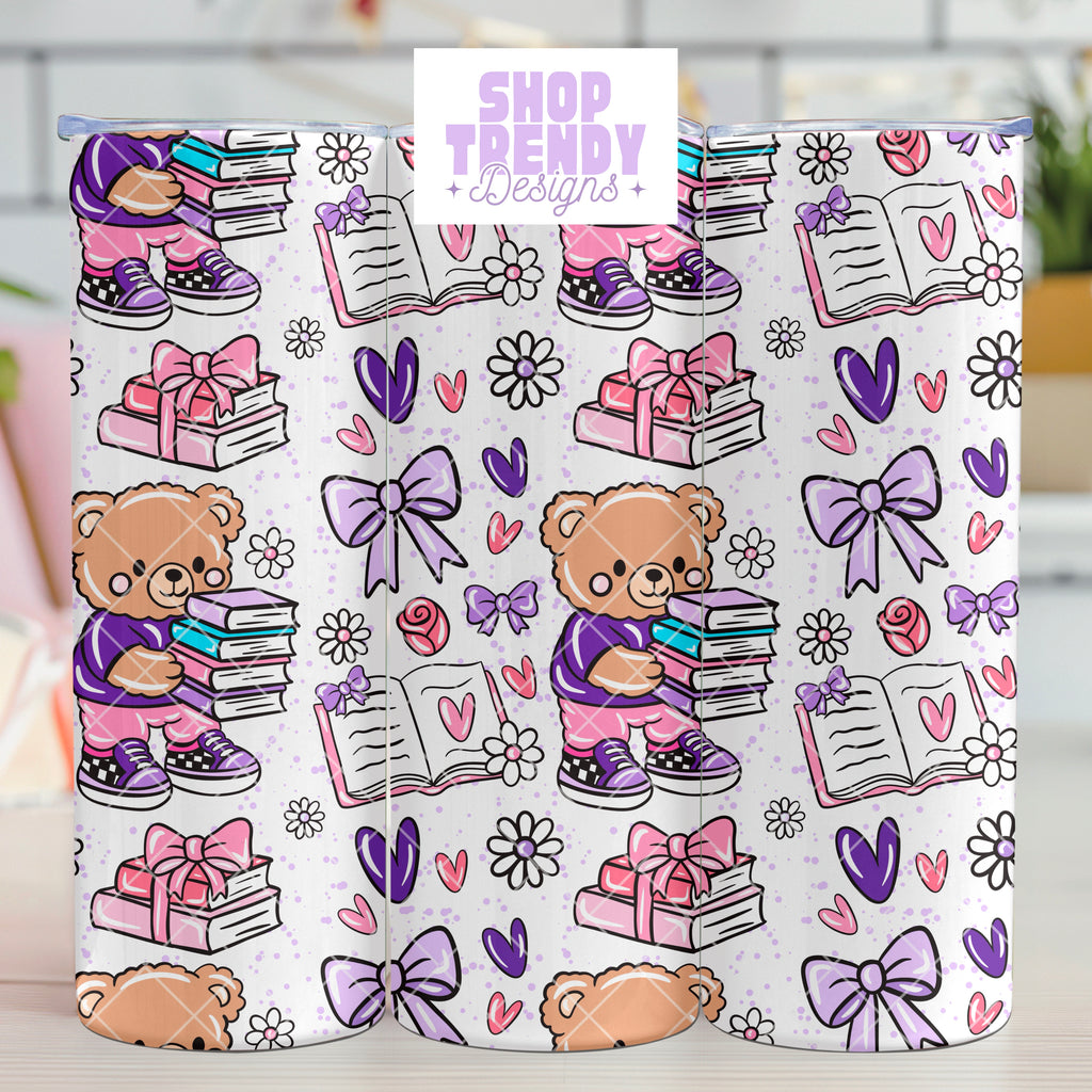 Bookish Bear Seamless Pattern - DIGITAL DOWNLOAD