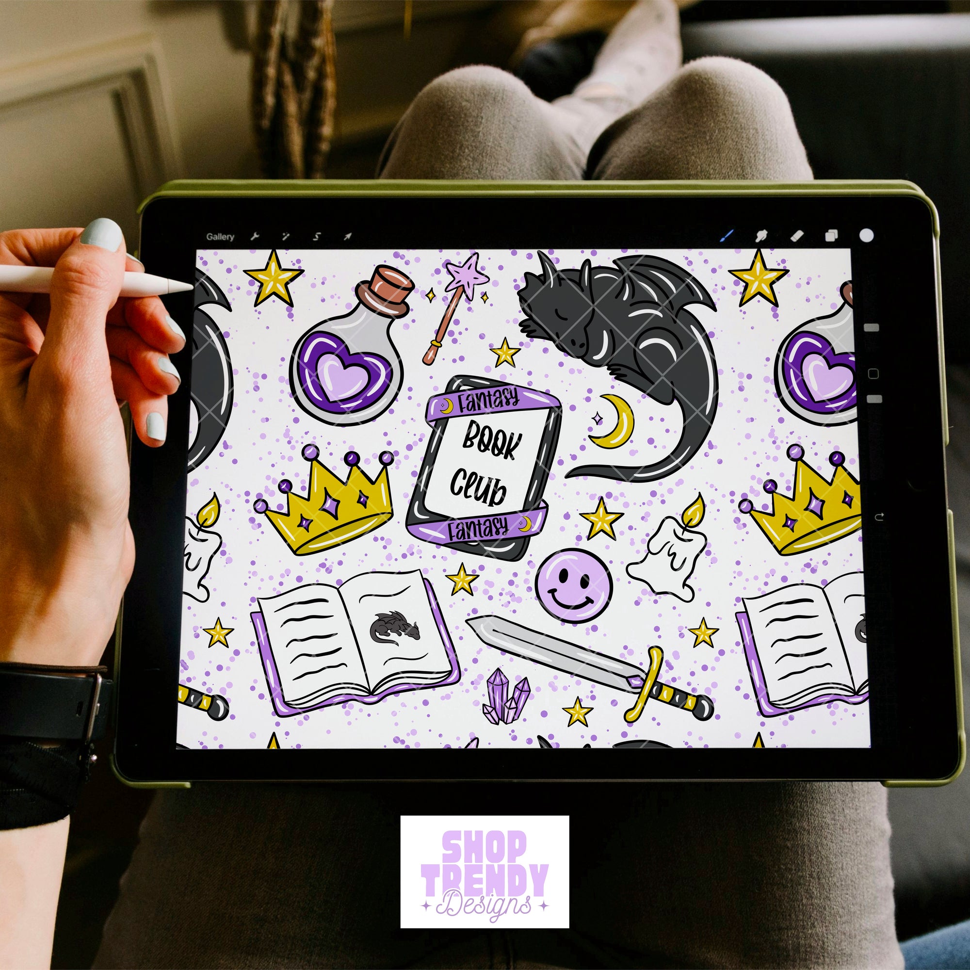 Bookish Fantasy Lover Seamless Pattern - DIGITAL DOWNLOAD