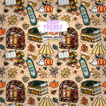 Bookish Boo Fall Halloween Seamless Pattern - DIGITAL DOWNLOAD