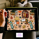 Bookish Boo Fall Halloween Seamless Pattern - DIGITAL DOWNLOAD
