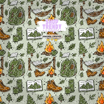 Bookish Camp Lover Seamless Pattern - DIGITAL DOWNLOAD