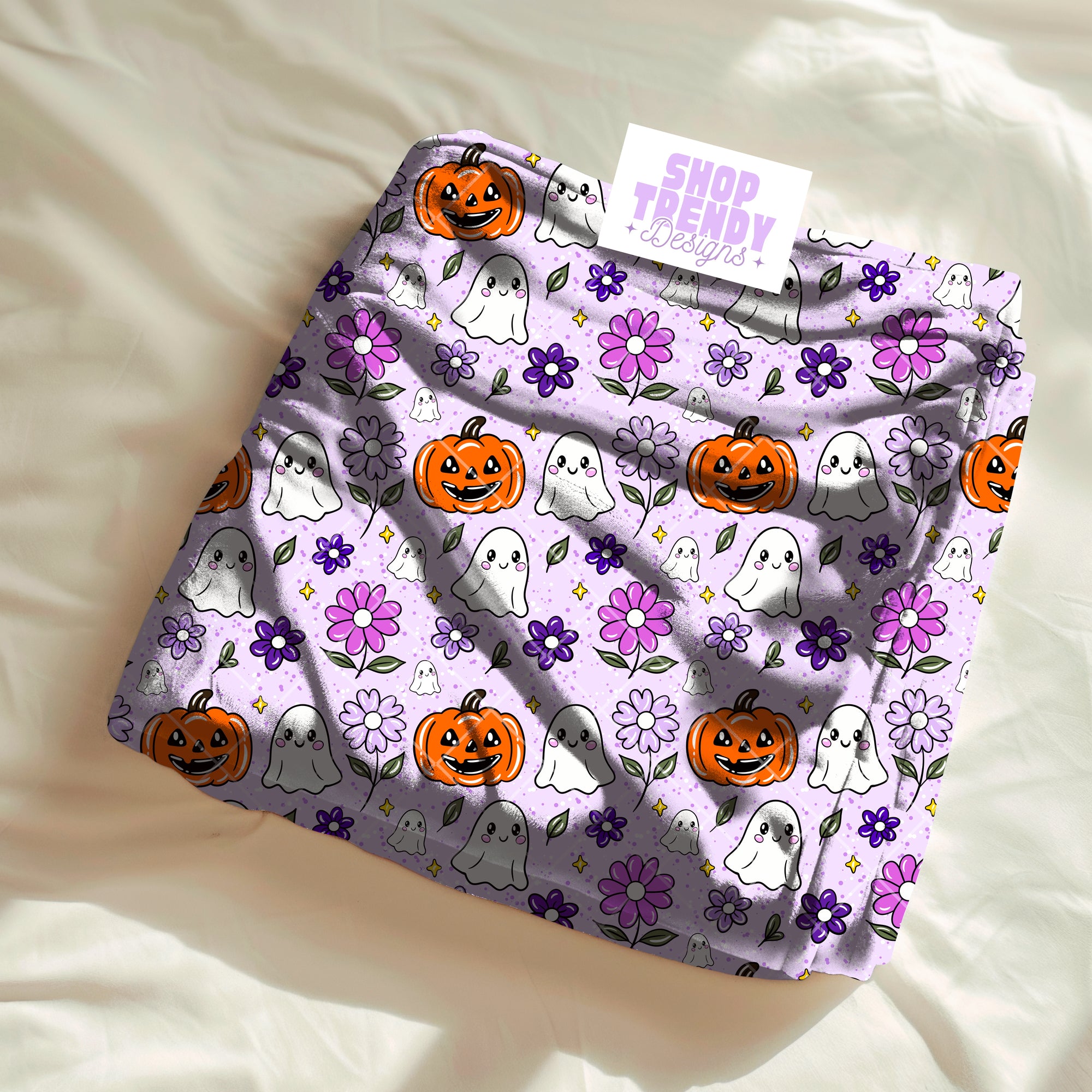 Spooky Floral Ghost Seamless Pattern - DIGITAL DOWNLOAD
