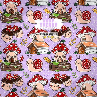 Bookish Mushroom Core Seamless Pattern - DIGITAL DOWNLOAD