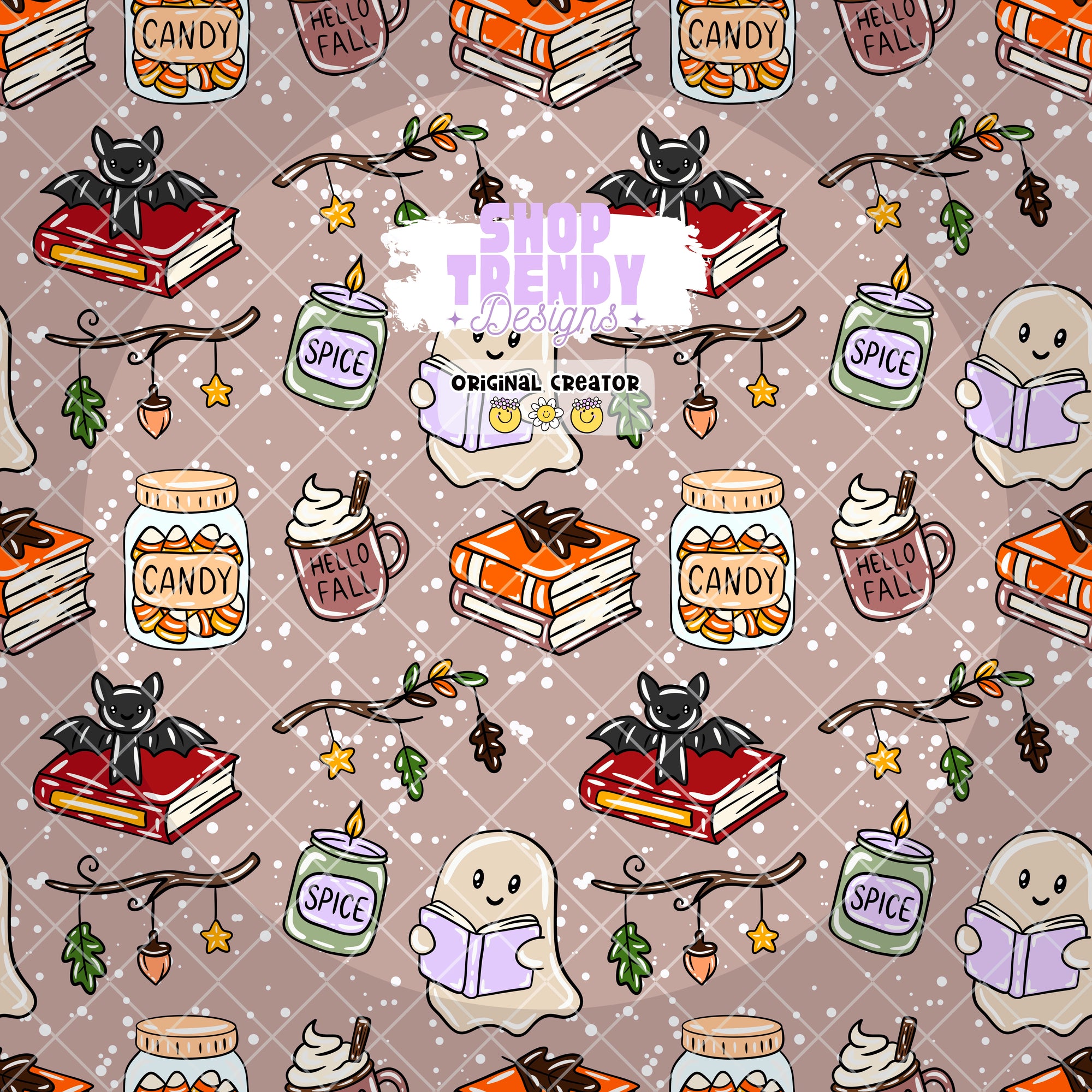 Bookish Fall Seamless Pattern - DIGITAL DOWNLOAD