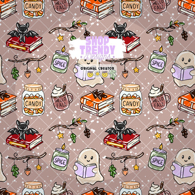 Bookish Fall Seamless Pattern - DIGITAL DOWNLOAD